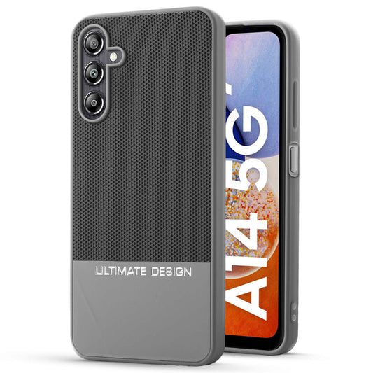 Two-Tone Back Cover with Pyramid Texture & Vegan Leather Finish for Samsung A14 5G - Where Style Meets Function