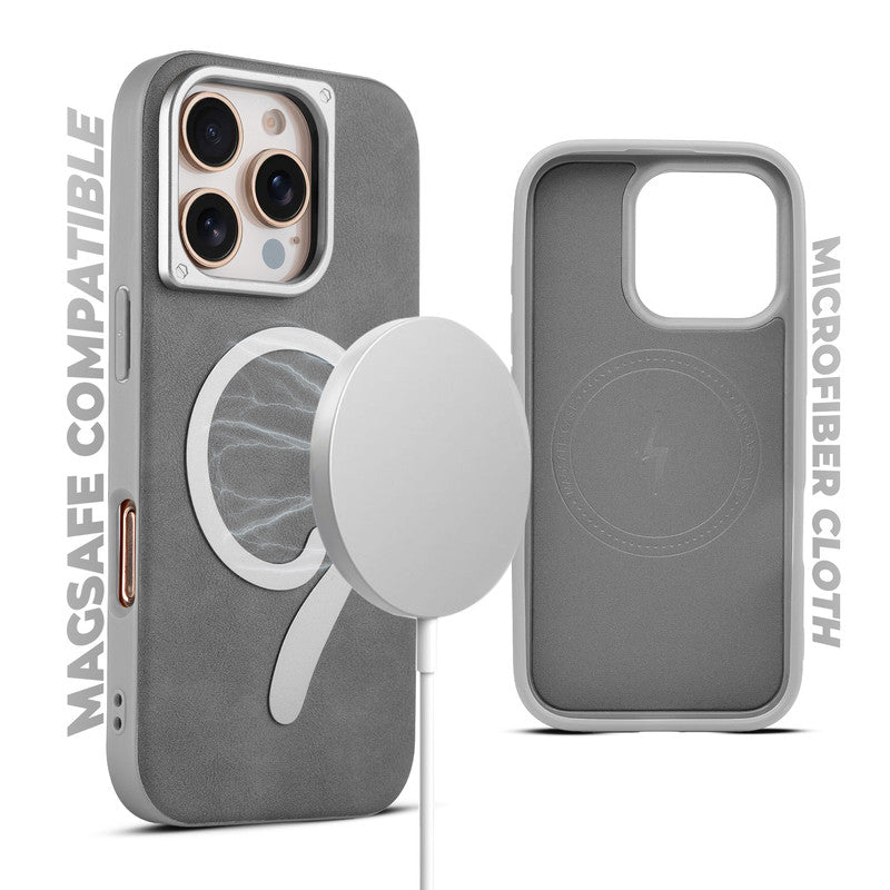 Prime Leather Wireless Charging Compatible Case for Apple iPhone 16 Pro