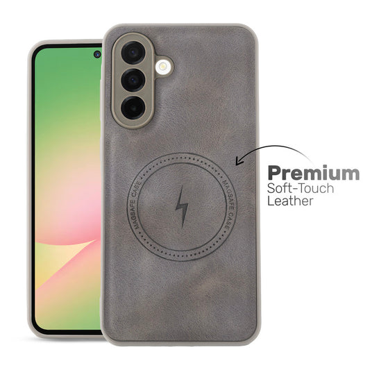 Refined PU Leather Case for Samsung A56 5G , with Support for MagSafe & Wireless Accessories
