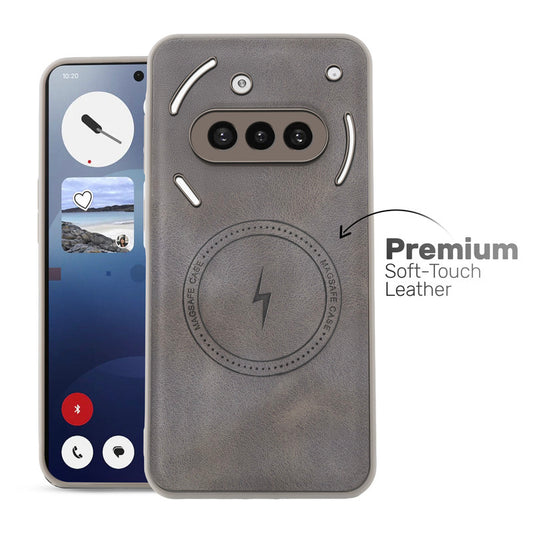 Refined PU Leather Case for Nothing Phone 3A 5G , with Support for MagSafe & Wireless Accessories