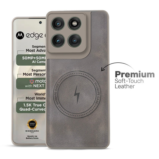 Refined PU Leather Case for Motorola Moto Edge 60 Pro 5G , with Support for MagSafe & Wireless Accessories