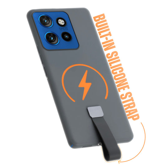 Compact and Stylish Silicon Finish Hard Cover For Motorola Moto Edge 50 Neo 5G with Integrated Grip Strap & MagSafe Charging Support