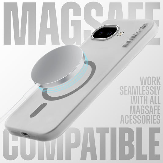 Frosted Sleek Matte Wireless Charging Support Back Cover Case for Google Pixel 9A 5G With Raised Camera Protection