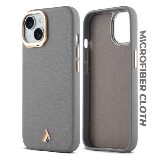 Exclusive Hard Back Case for Apple iPhone 15 with Leather Textured Finish, Matte finish Buttons and Soft Inner Fabric