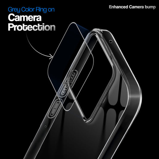 Crystal Clear Anti-Yellow Transparent Back Cover Case With Camera Ring Protection for Motorola G86 Power 5G