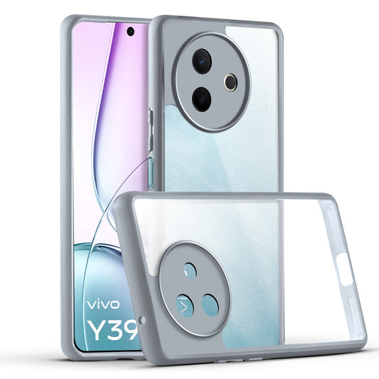 Premium Silicon Coloured Soft Framed Case with Clear Back Cover For Vivo Y39 5G
