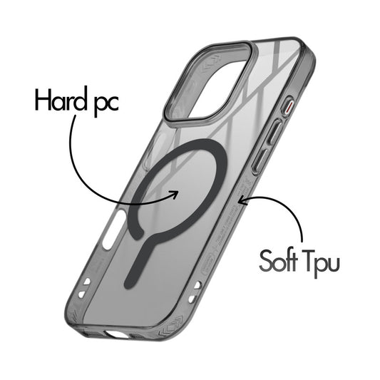 360° Airbag Protection Jelly Transparent MagSafe Compatible Back Case For Apple iPhone 16 Pro with Metal Finish Buttons