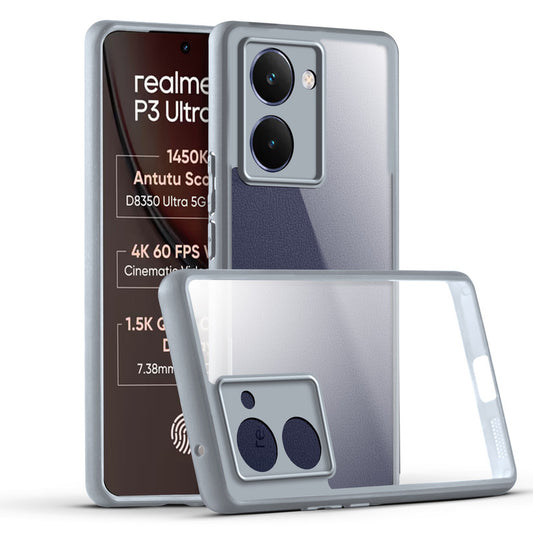 Premium Silicon Coloured Soft Framed Case with Clear Back Cover For Realme P3 Ultra 5G