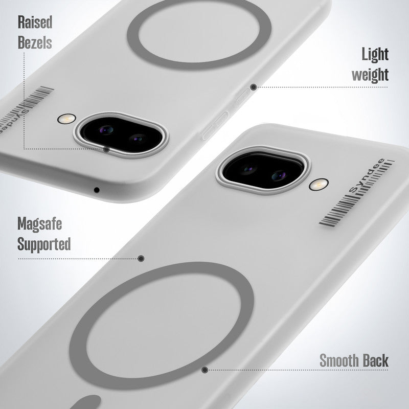 Frosted Sleek Matte Wireless Charging Support Back Cover Case for Google Pixel 9A 5G With Raised Camera Protection
