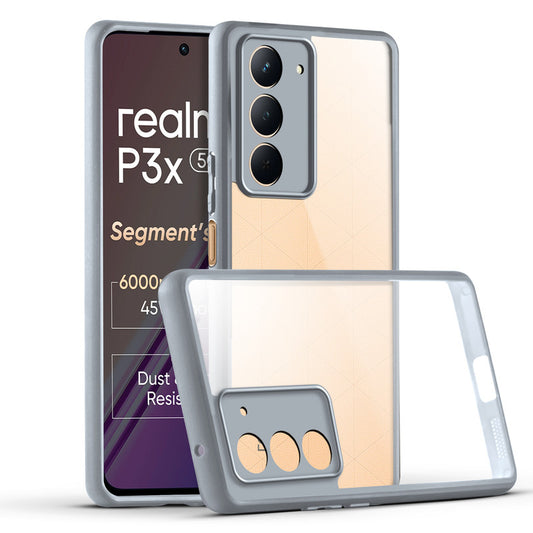 Colored Soft Frame Clear Back Case For Realme P3x 5G