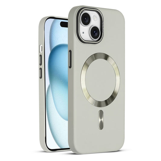 Smooth Silicone Finish Hard Back MagSafe Compatible Case for Apple iPhone 15 With Camera Protection