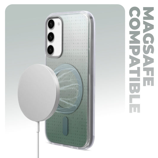 Stunning Dual Shade Starry MagSafe Hard Back Case for Samsung S23 5G with Colourful Raised Camera Edges