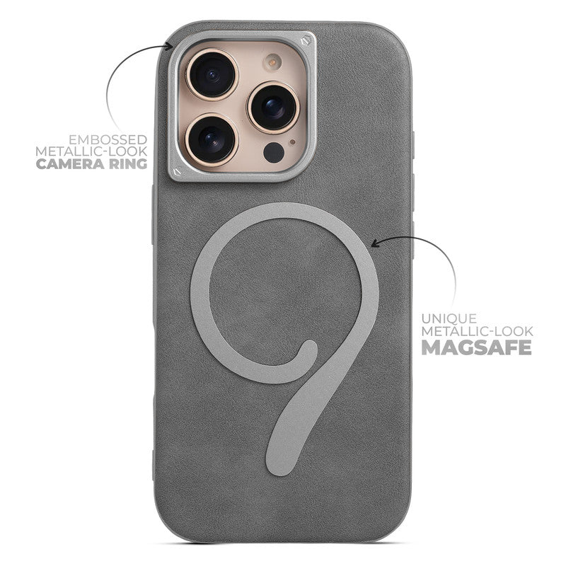 Prime Leather Wireless Charging Compatible Case for Apple iPhone 16 Pro