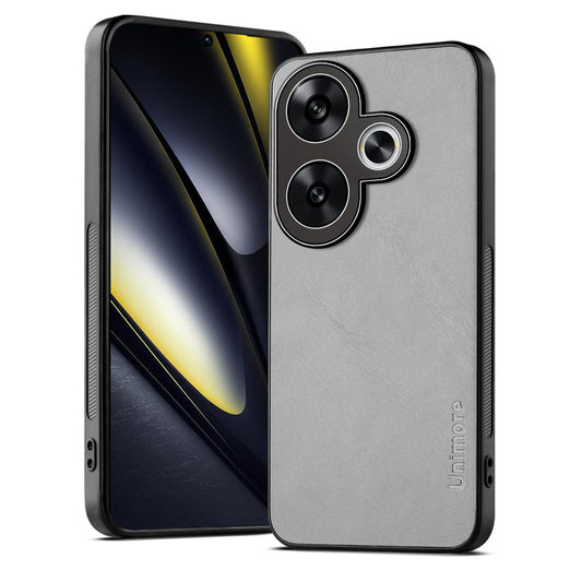 Unimore Leather Hard Case with Shiny Camera Protection For Poco F6 5G
