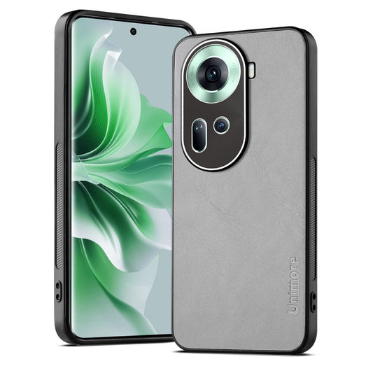 Unimore Leather Hard Case with Shiny Camera Protection For Oppo Reno 11 5G