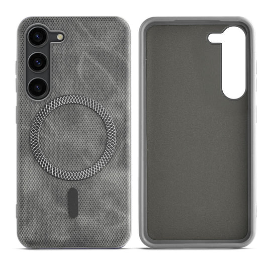 Rugged Vintage Look Back Case For Samsung S23 5G With Magnetic Charging Compatible with MagSafe