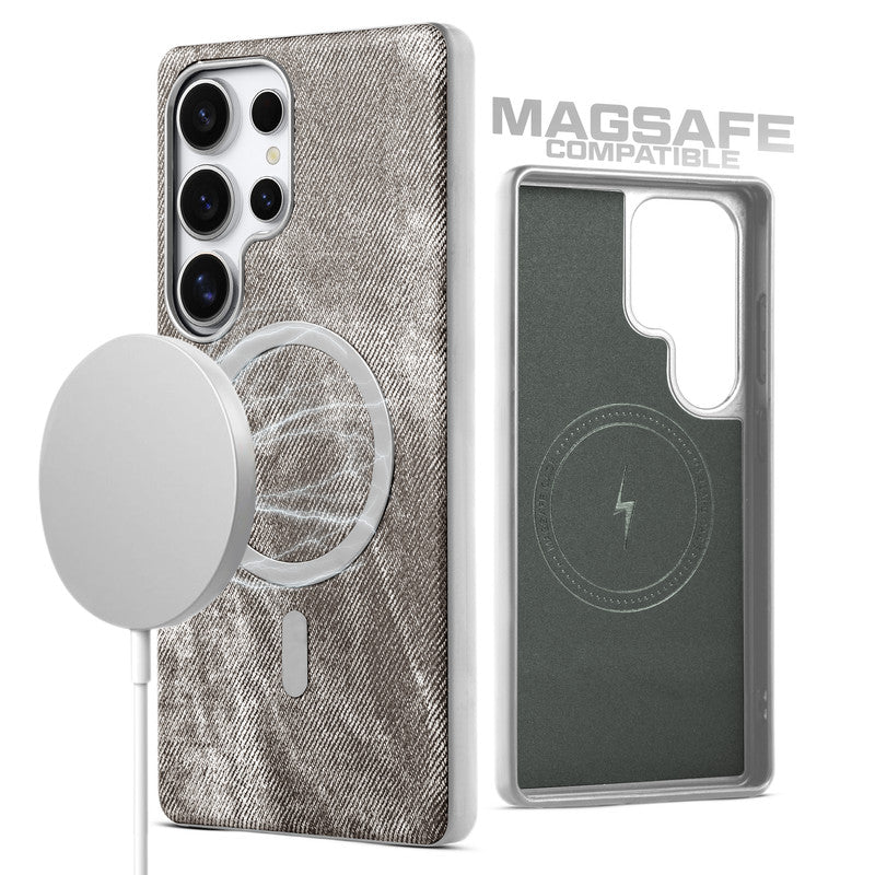 Classic Denim Finish Back Case For Samsung S24 Ultra 5G With Wireless Charging Support Support