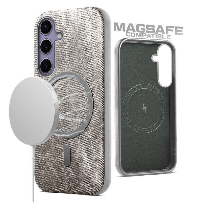 Classic Denim Finish Back Case For Samsung S24 5G With Wireless Charging Support Support