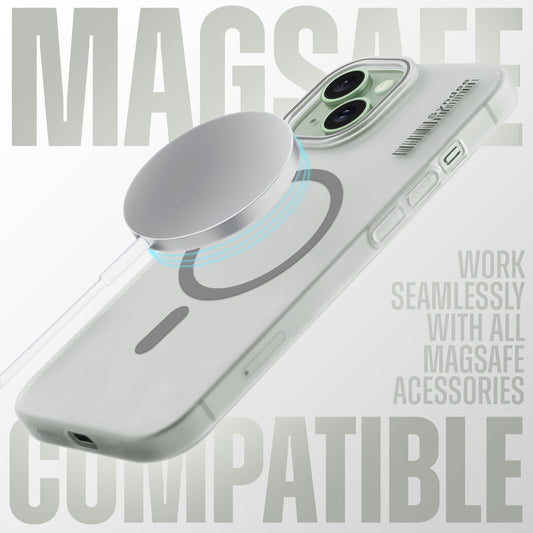 Elegant Frosted Matte Slim Back With MagSafe Support Back Case For Apple iPhone 15
