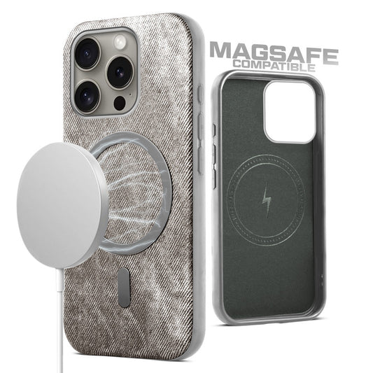 Classic Denim Finish Back Case For Apple iPhone 15 Pro With MagSafe Support