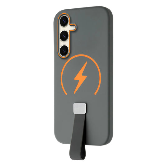 Compact and Stylish Silicon Finish Hard Cover For Samsung S24 5G with Integrated Grip Strap & MagSafe Charging Support