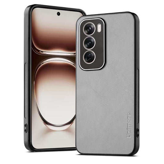 Unimore Leather Hard Case with Shiny Camera Protection For Oppo Reno 12 Pro 5G