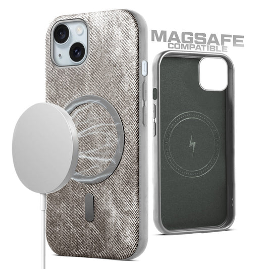 Classic Denim Finish Back Case For Apple iPhone 15 With MagSafe Support