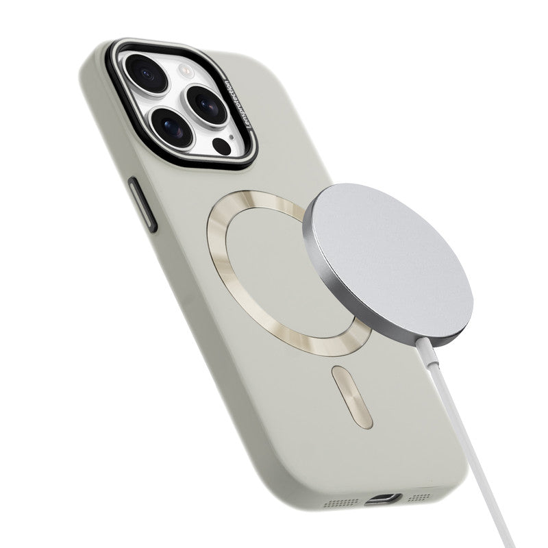Smooth Silicone Finish Hard Back Wireless Charging Support Compatible Case for Apple iPhone 15 Pro With Camera Protection