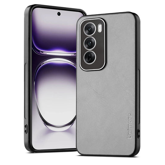Unimore Leather Hard Case with Shiny Camera Protection For Oppo Reno 12 5G