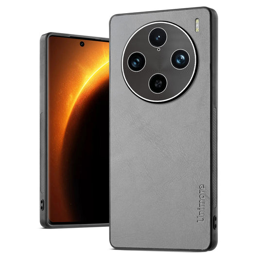 Unimore Leather Hard Case with Shiny Camera Protection For Vivo X100 Pro 5G