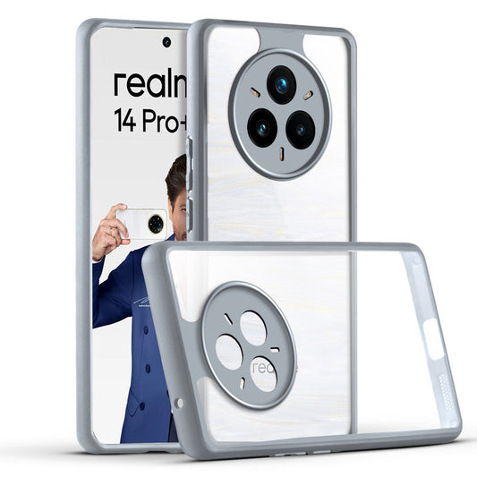 Premium Silicon Coloured Soft Framed Case with Clear Back Cover For Realme 14 Pro Plus 5G