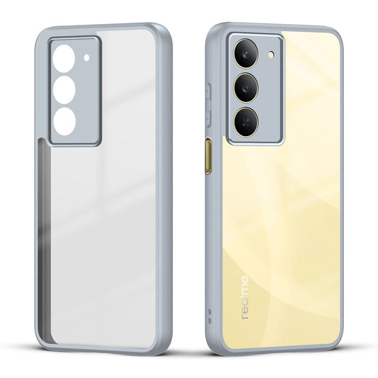 Premium Silicon Coloured Soft Framed Case with Clear Back Cover For Realme 14x 5G