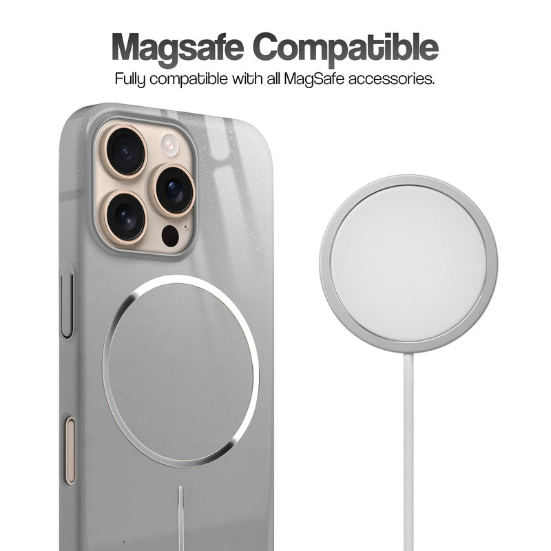 Smooth & Shiny Glossy Hard Back Cover Case For Apple iPhone 16 Pro With Wireless Charging Support Support