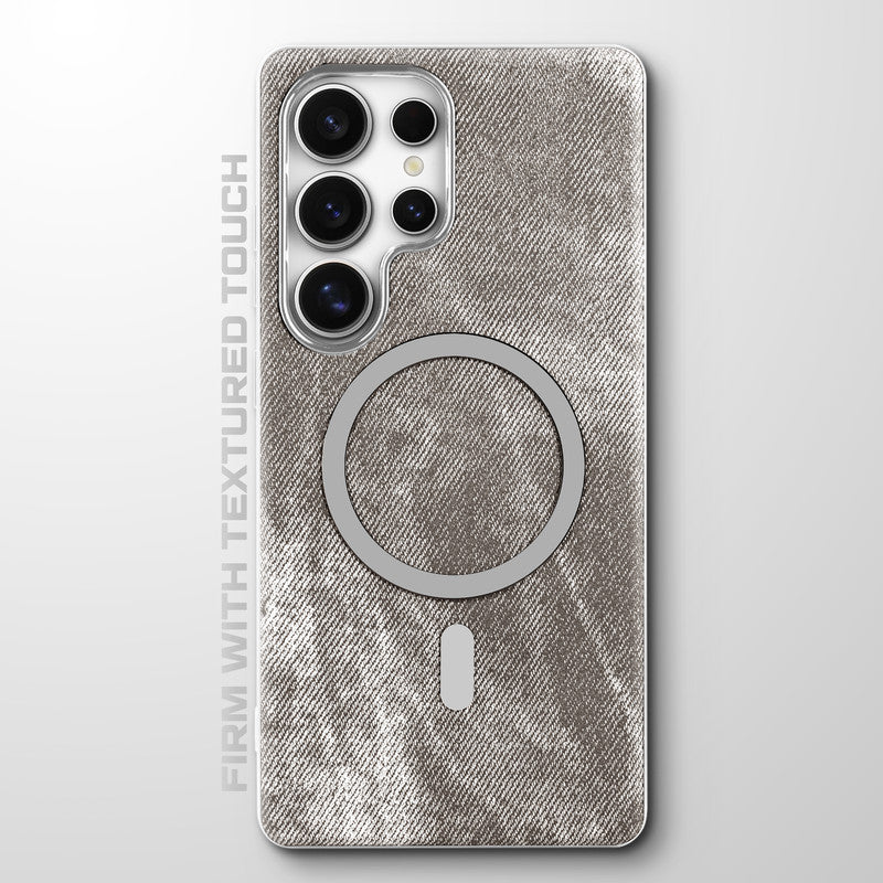 Classic Denim Finish Back Case For Samsung S24 Ultra 5G With Wireless Charging Support Support