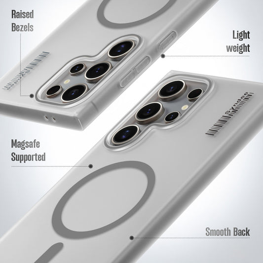 New Elegant Frosted Matte Slim Back With MagSafe Support Back Case For Samsung S22 Ultra 5G
