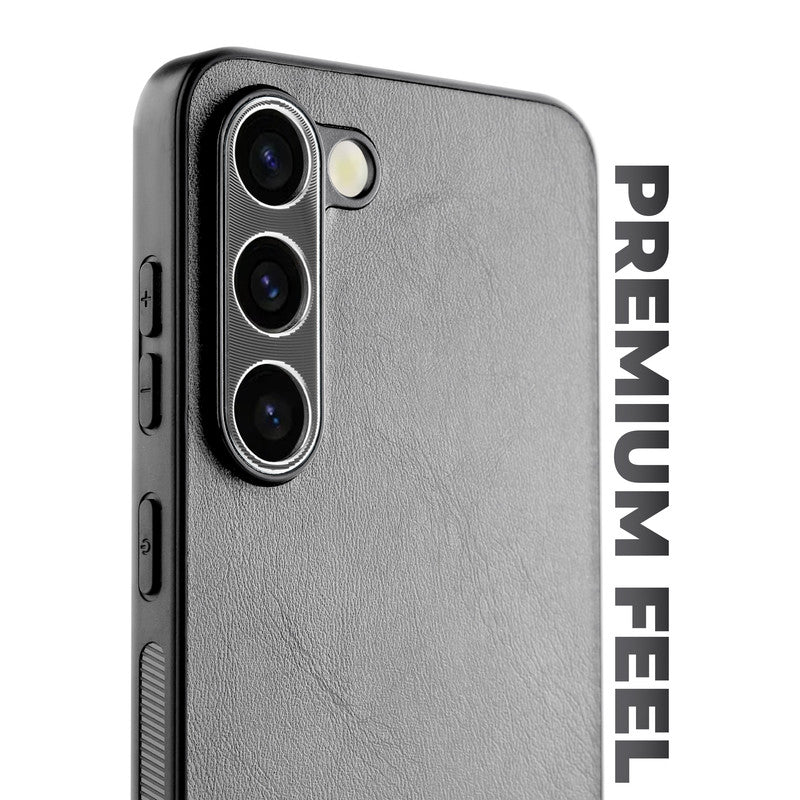 Unimore Leather Hard Case with Shiny Camera Protection For Samsung S23 5G