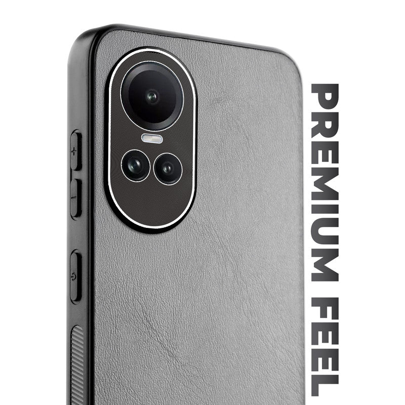 Unimore Leather Hard Case with Shiny Camera Protection For Oppo Reno 10 5G