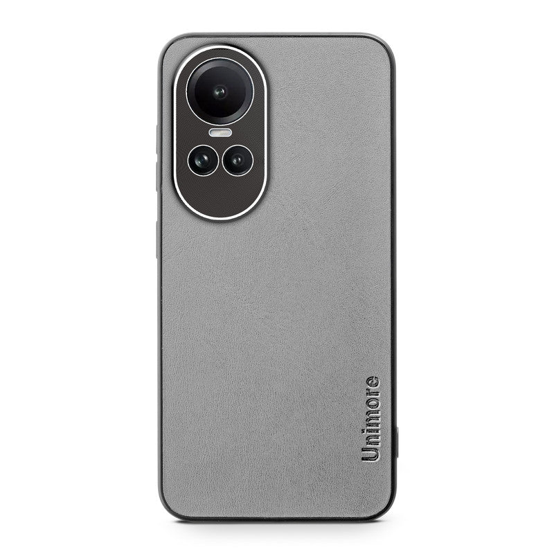 Unimore Leather Hard Case with Shiny Camera Protection For Oppo Reno 10 5G