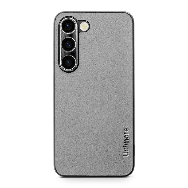 Unimore Leather Hard Case with Shiny Camera Protection For Samsung S23 5G