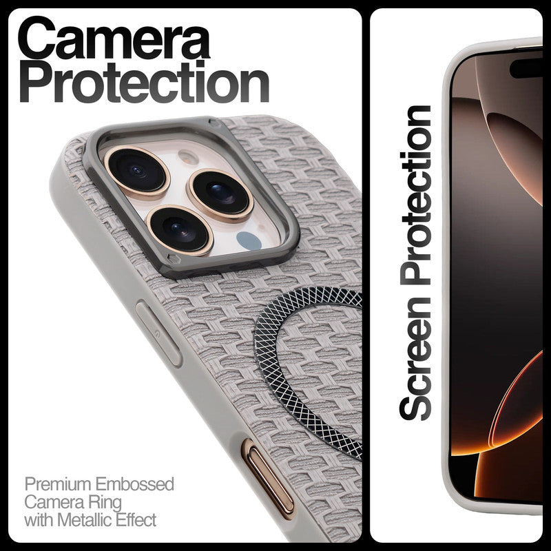 Rugged Silicone Grip Mobile Back Cover Case For Apple iPhone 16 Pro With Wireless Charging Support Support