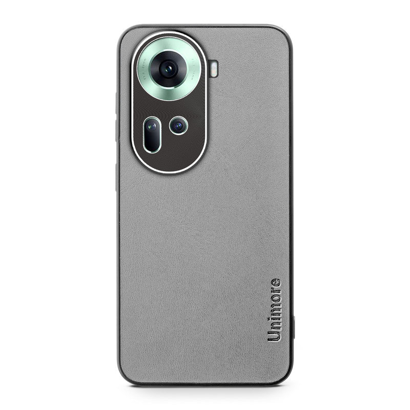 Unimore Leather Hard Case with Shiny Camera Protection For Oppo Reno 11 5G