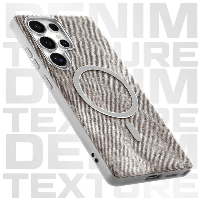 Classic Denim Finish Back Case For Samsung S24 Ultra 5G With Wireless Charging Support Support