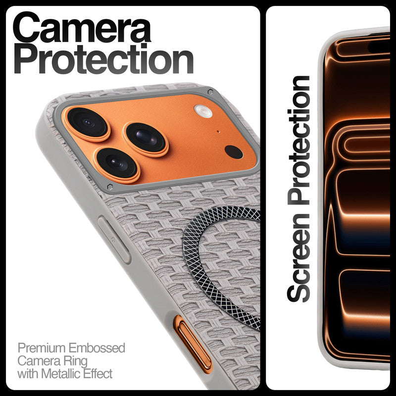 Rugged Silicone Grip Mobile Back Cover Case For Apple iPhone 17 Pro With Wireless Charging Support Support