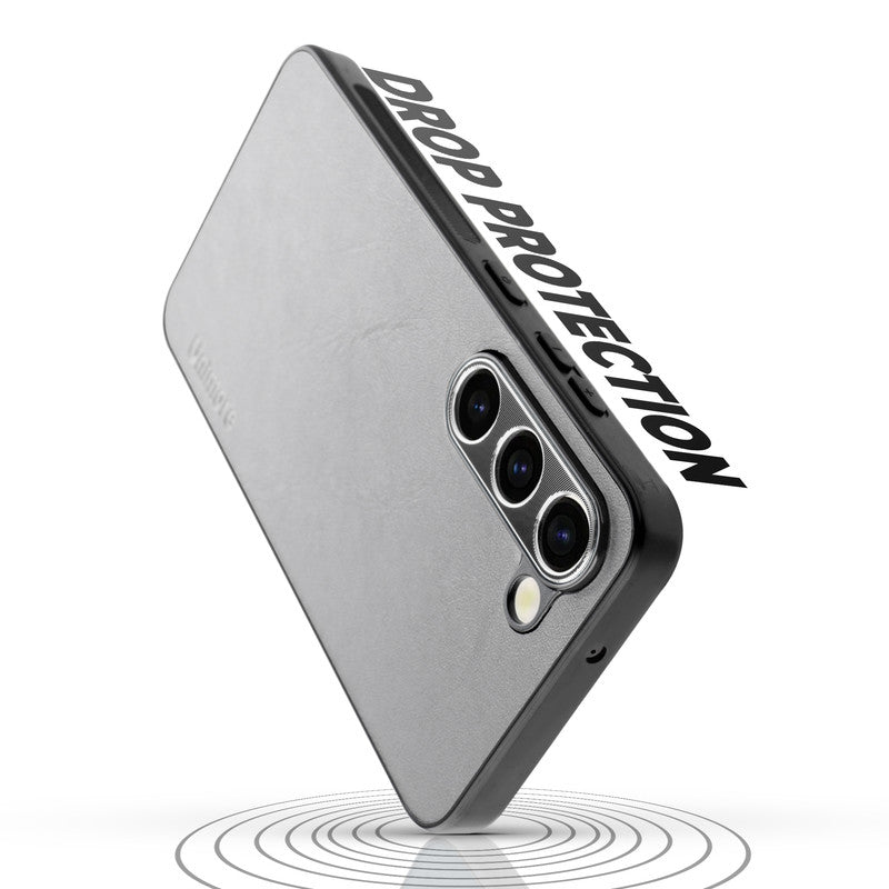 Unimore Leather Hard Case with Shiny Camera Protection For Samsung S23 5G