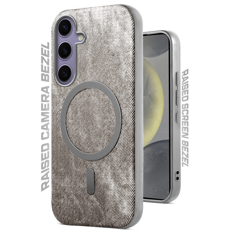 Classic Denim Finish Back Case For Samsung S24 5G With Wireless Charging Support Support