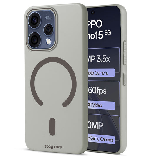Stay Rare Premium Magnetic Case for Oppo Reno 15 5G with Raised Camera Protection & Matte Finish