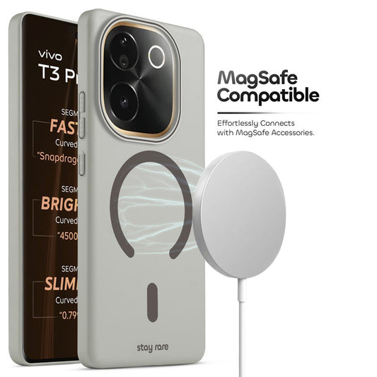 Stay Rare Premium Magnetic Case for Vivo T3 Pro 5G with Raised Camera Protection & Matte Finish