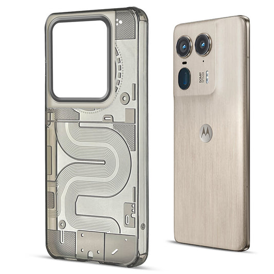 Soft Transparent Slim Fit Frosted Silicone TPU With Grey Matte Ring Camera Protection Back Cover for Motorola Moto Edge 50 Ultra 5G