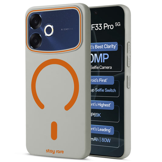 Stay Rare Premium Magnetic Case for Oppo F33 Pro 5G with Raised Camera Protection & Matte Finish