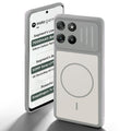 Grey-White back cover for Motorola G67 Power 5G with camera cut protection and ring design on back side.